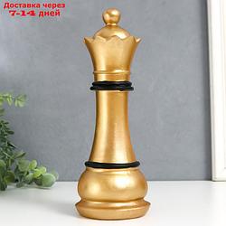 Сувенир полистоун "Шахматная фигура. Ферзь" золотой с чёрным 26х9х9 см