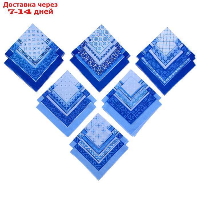 Мужские носовые платки "Этель" размер 30х30 см, (набор 12 шт,), цвет синий, рисунок МИКС - фото 2 - id-p227130887