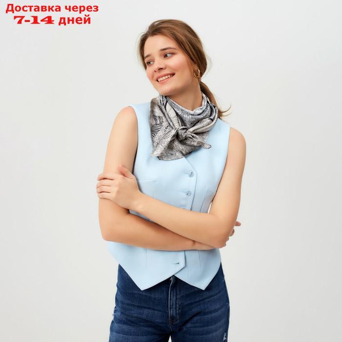 Платок женский MINAKU р-р 90*90 см, цвет серый - фото 4 - id-p227121659