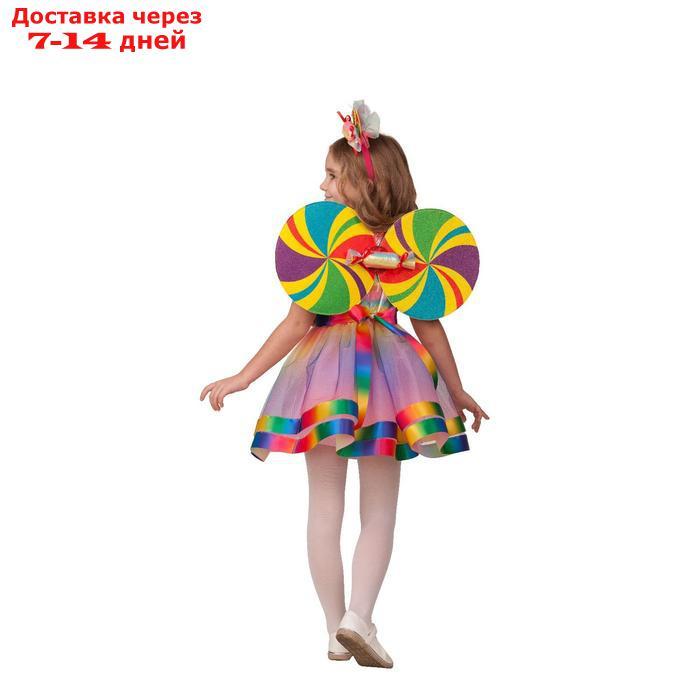 Карнавальный костюм "Конфетка", платье, головной убор, крылья, р. 28, рост 110 см - фото 2 - id-p227094782