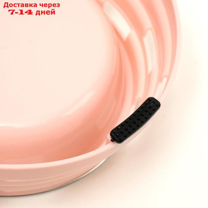 Миска металлическая двойная на пластиковом основании, 25 х 14 х 5 см, розовая - фото 5 - id-p227098042
