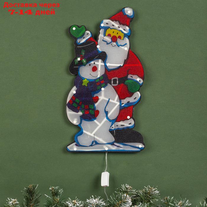 Светодиодная фигура "Дед Мороз и снеговик" 24 × 45 см, пластик, 220 В, свечение мульти (RG/RB) - фото 2 - id-p227115654
