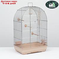 Клетка для птиц "Пижон" №101, хром , укомплектованная, 41 х 30 х 65 см, бежевая