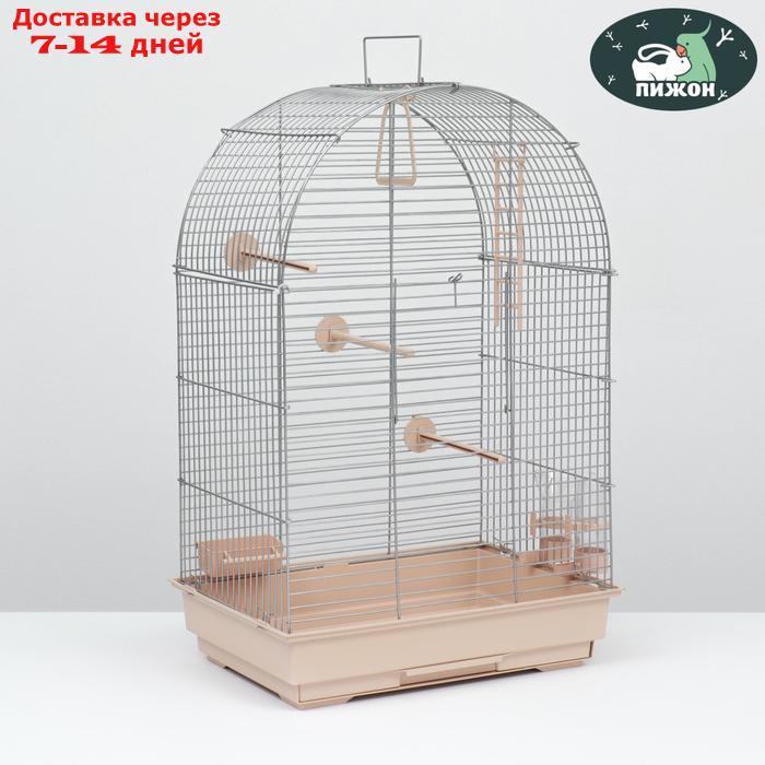 Клетка для птиц "Пижон" №101, хром , укомплектованная, 41 х 30 х 65 см, бежевая - фото 1 - id-p227098054