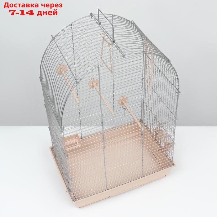 Клетка для птиц "Пижон" №101, хром , укомплектованная, 41 х 30 х 65 см, бежевая - фото 4 - id-p227098054