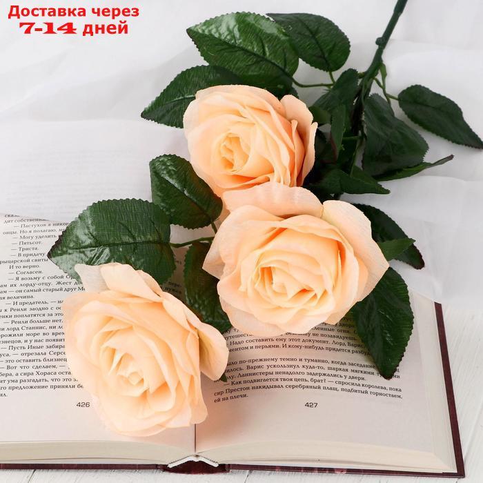 Цветы искусственные "Роза Жанна" 10*61 см, кремовая