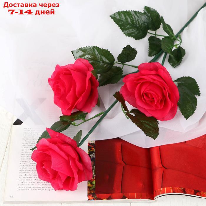 Цветы искусственные "Роза Жанна" 10*61 см, малиновая