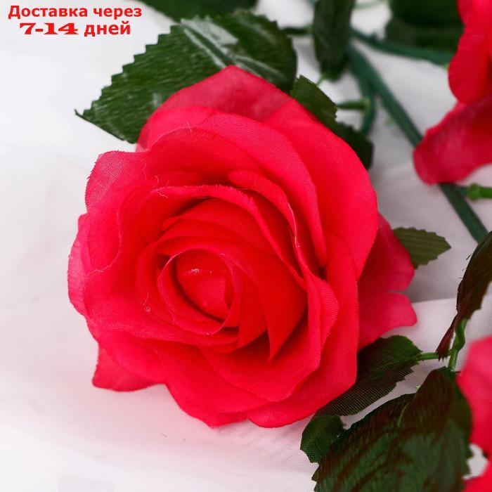 Цветы искусственные "Роза Жанна" 10*61 см, малиновая - фото 2 - id-p227107278