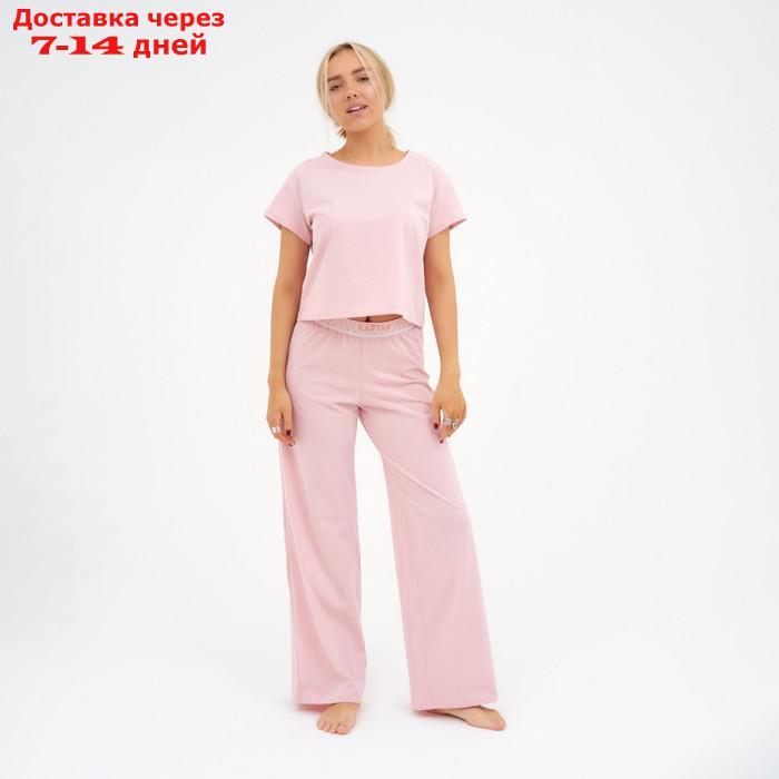 Пижама женская (футболка и брюки) KAFTAN "Basic" размер 40-42, цвет розовый - фото 4 - id-p227119131