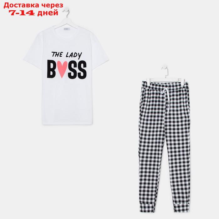 Пижама женская (футболка и брюки) KAFTAN "Boss" р. 48-50 - фото 2 - id-p227119136