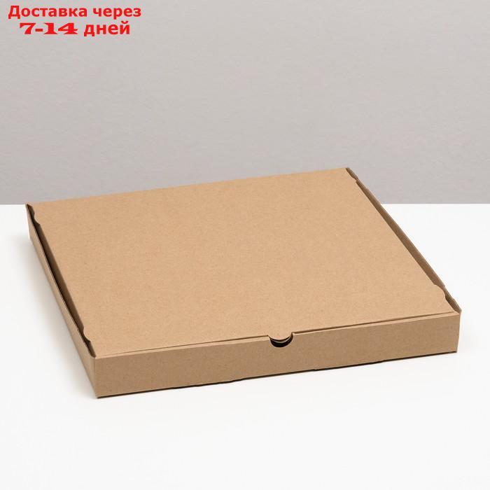 Упаковка для пиццы, бурая, 31 х 31 х 3,5 см, набор 10 шт - фото 1 - id-p227122827
