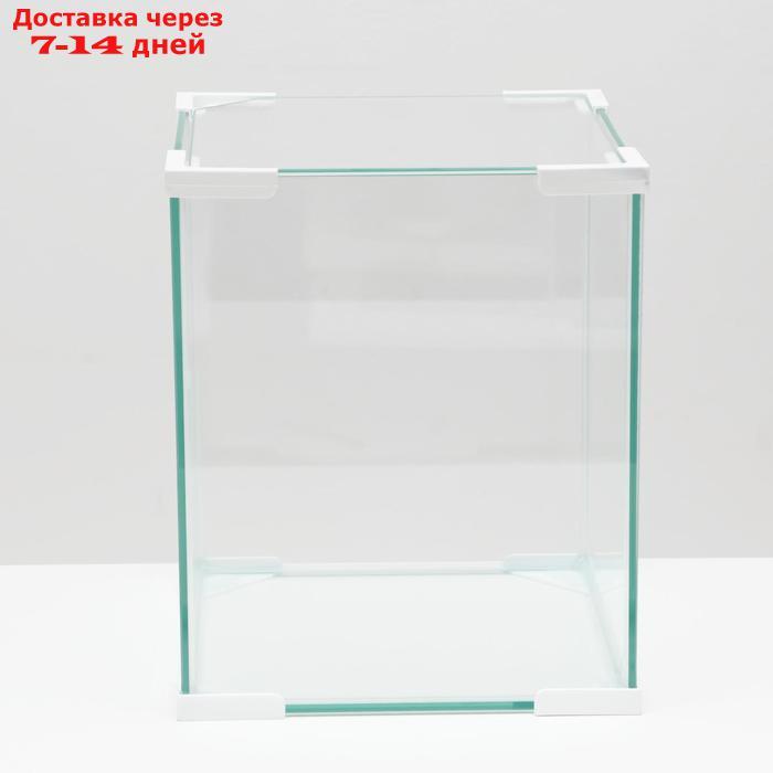 Аквариум Куб белый уголок, покровное стекло, 19 литров, 25 x 25 x 30 см - фото 2 - id-p227101573