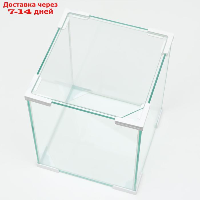 Аквариум Куб белый уголок, покровное стекло, 19 литров, 25 x 25 x 30 см - фото 3 - id-p227101573