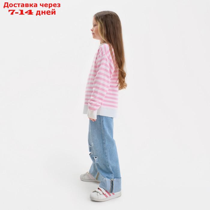 Джемпер детский KAFTAN, белый/розовый, р.34 (122-128 см) - фото 3 - id-p227125942