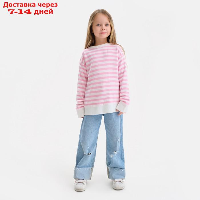 Джемпер детский KAFTAN, белый/розовый, р.34 (122-128 см) - фото 5 - id-p227125942