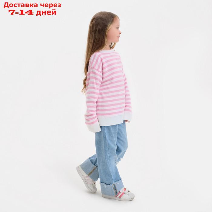Джемпер детский KAFTAN, белый/розовый, р.34 (122-128 см) - фото 6 - id-p227125942