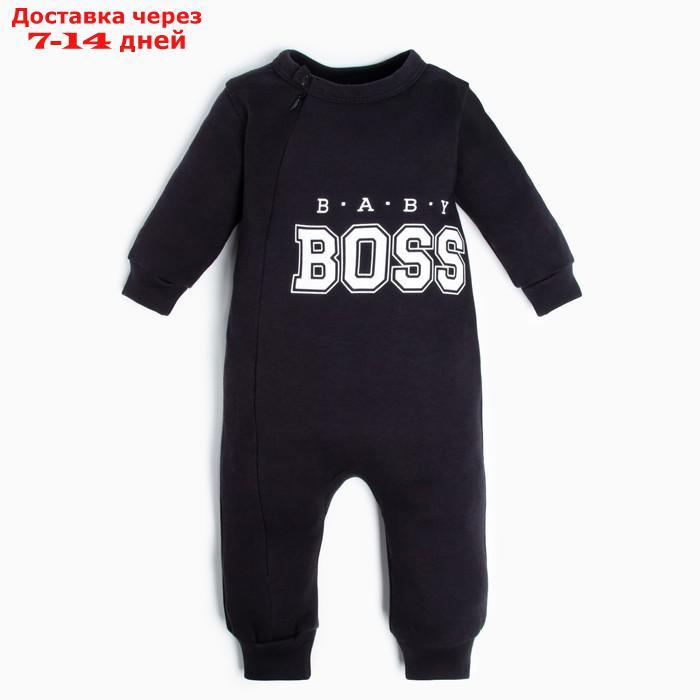 Комбинезон детский Крошка Я "Little Boss", рост 86-92 см, цвет чёрный - фото 1 - id-p227120443