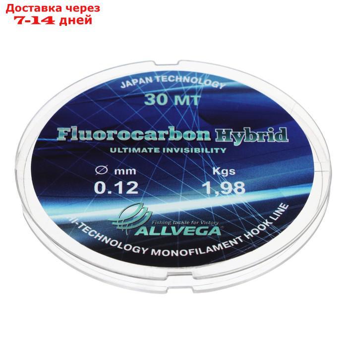 Леска монофильная ALLVEGA "Fluorocarbon Hybrid" 30м 0,12мм, 1,98кг, флюорокарбон 65% - фото 1 - id-p227126947