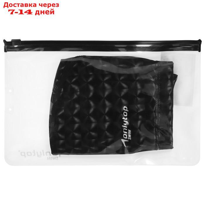 Шапочка для плавания взрослая, тканевая, обхват 54-60 см, цвет черный - фото 9 - id-p227130912