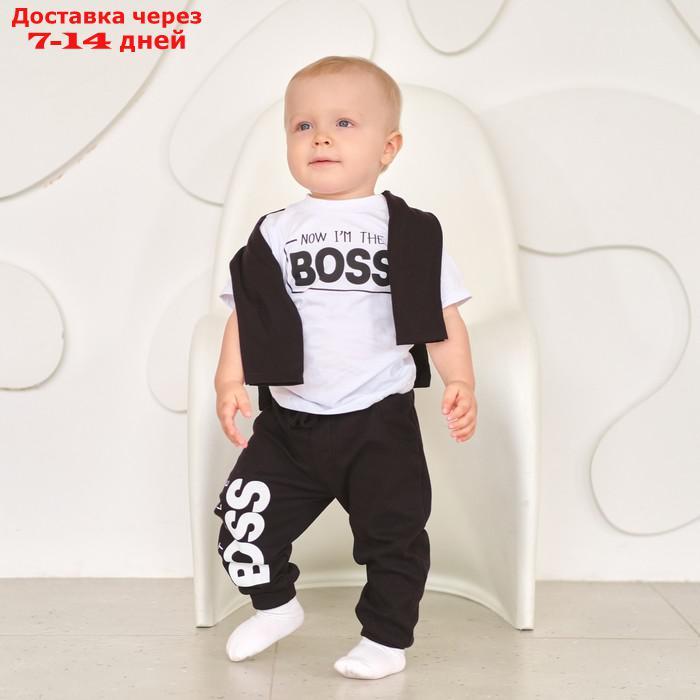 Штанишки детские Крошка Я "Little Boss", рост 80-86 см, цвет чёрный - фото 2 - id-p227120455