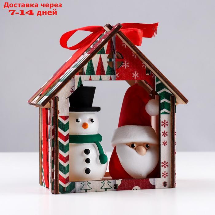 Набор декоративных свечей в коробке "Санта и Снеговик", 2 штуки, 13,5х12х6,3 см - фото 10 - id-p227099820