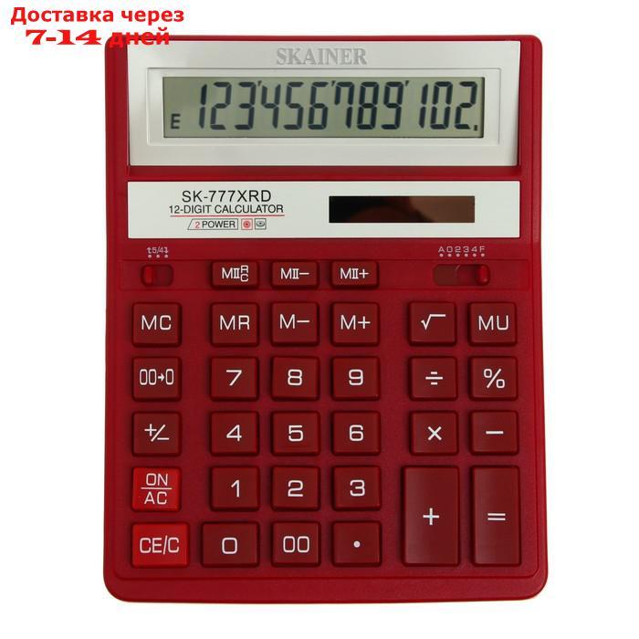 Калькулятор настольный большой SKAINER SK-777XRD, 12 разрядов, двойное питание, двойная память, 157x200x32 мм, - фото 1 - id-p227109196