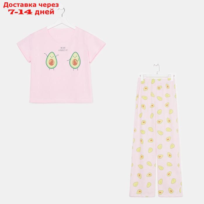 Пижама женская (футболка и брюки) KAFTAN Avocado р. 48-50, розовый - фото 2 - id-p227119156