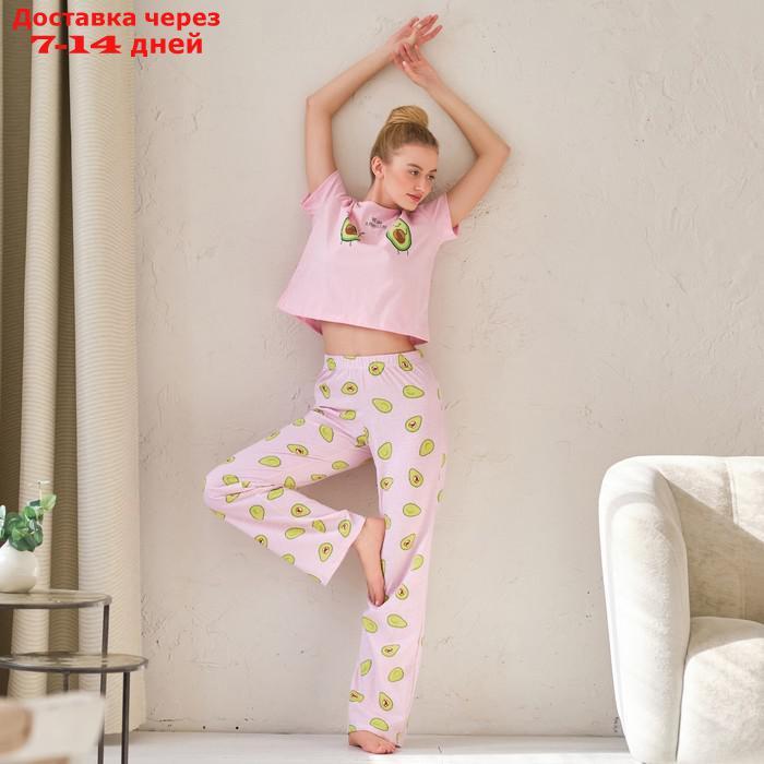 Пижама женская (футболка и брюки) KAFTAN Avocado р. 48-50, розовый - фото 10 - id-p227119156