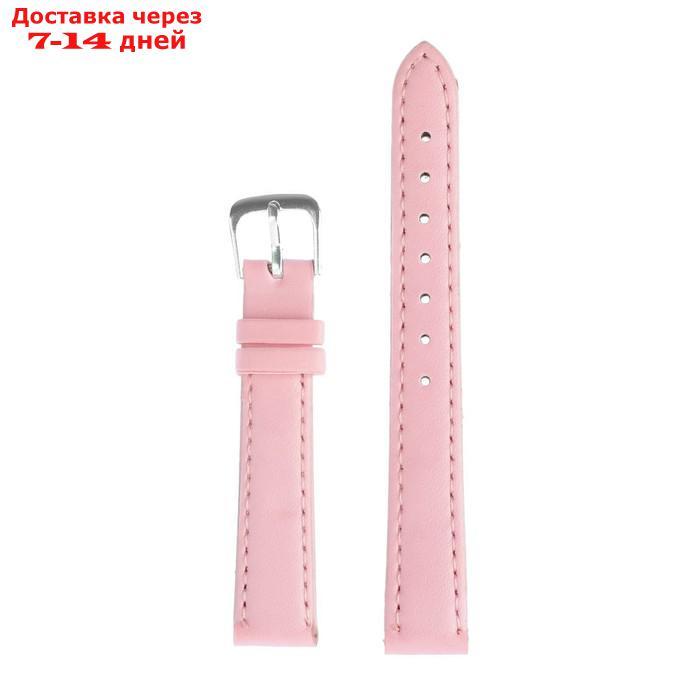 Ремешок для часов, женский, 14 мм, длина 18 см, натуральная кожа, розовый - фото 2 - id-p227109203