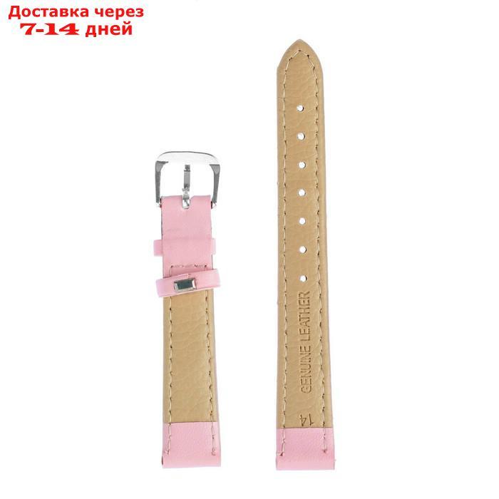 Ремешок для часов, женский, 14 мм, длина 18 см, натуральная кожа, розовый - фото 3 - id-p227109203