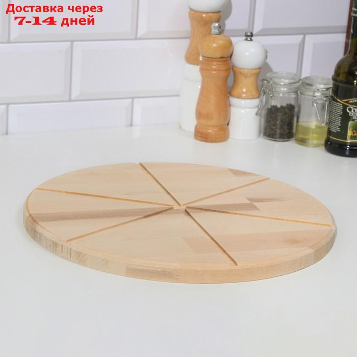 Доска деревянная "Для пиццы" на 6 кусков 32х32х1,8 см береза - фото 2 - id-p227129942