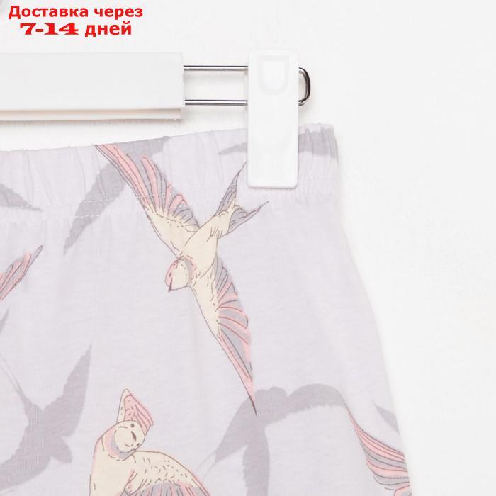 Пижама женская (рубашка и брюки) KAFTAN Birds размер 40-42, серый - фото 8 - id-p227119165