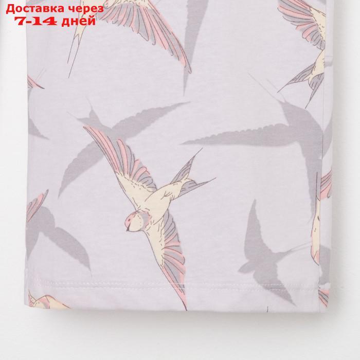 Пижама женская (рубашка и брюки) KAFTAN Birds размер 40-42, серый - фото 9 - id-p227119165