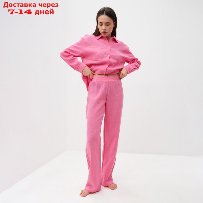 Пижама женская (рубашка и брюки) KAFTAN "Basic" размер 40-42, цвет розовый - фото 4 - id-p227119167