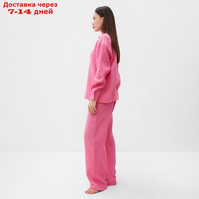 Пижама женская (рубашка и брюки) KAFTAN "Basic" размер 40-42, цвет розовый - фото 5 - id-p227119167