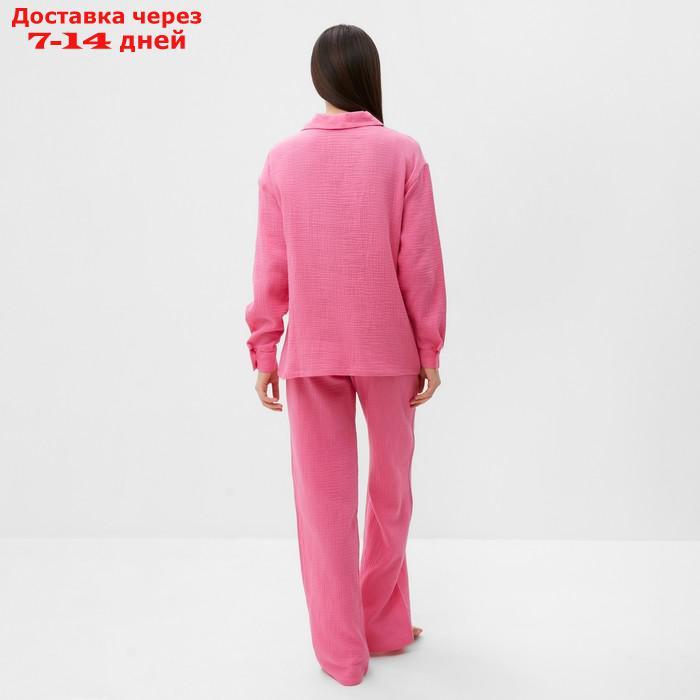Пижама женская (рубашка и брюки) KAFTAN "Basic" размер 40-42, цвет розовый - фото 6 - id-p227119167
