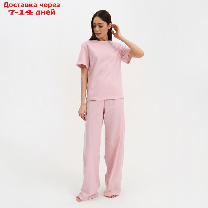 Пижама женская (футболка и брюки) KAFTAN "Basic" размер 48-50, цвет розовый - фото 1 - id-p227119168