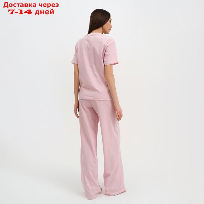 Пижама женская (футболка и брюки) KAFTAN "Basic" размер 48-50, цвет розовый - фото 3 - id-p227119168