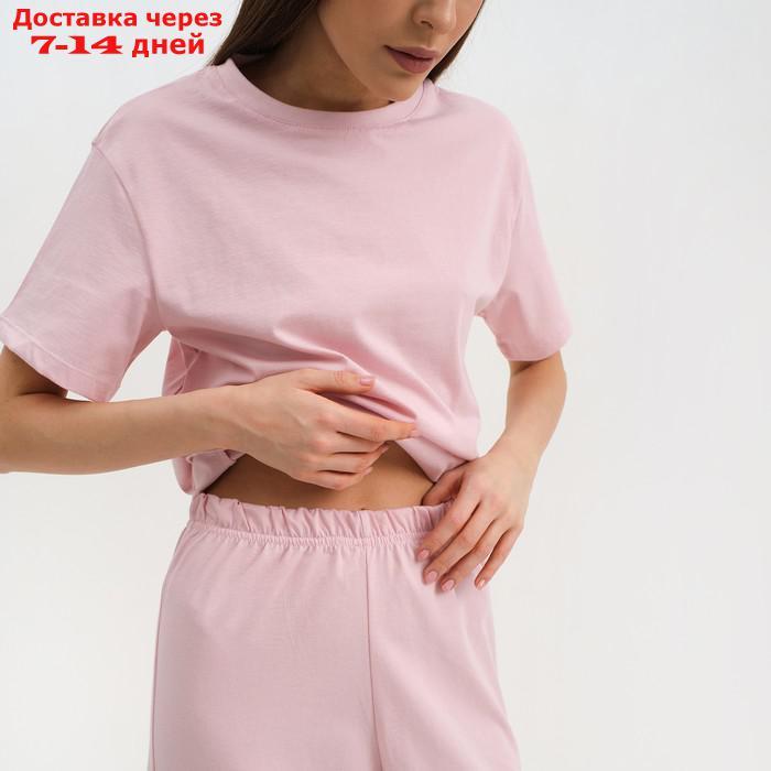 Пижама женская (футболка и брюки) KAFTAN "Basic" размер 48-50, цвет розовый - фото 5 - id-p227119168