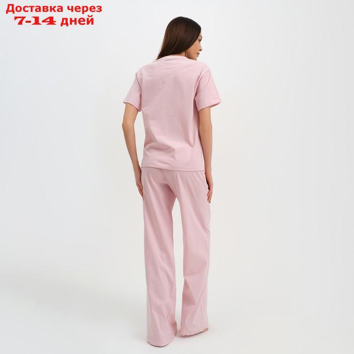 Пижама женская (футболка и брюки) KAFTAN "Basic" размер 48-50, цвет розовый - фото 6 - id-p227119168