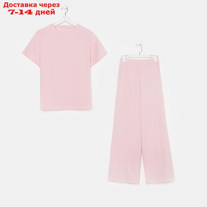 Пижама женская (футболка и брюки) KAFTAN "Basic" размер 48-50, цвет розовый - фото 7 - id-p227119168