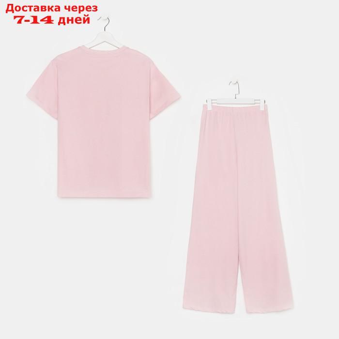 Пижама женская (футболка и брюки) KAFTAN "Basic" размер 48-50, цвет розовый - фото 10 - id-p227119168