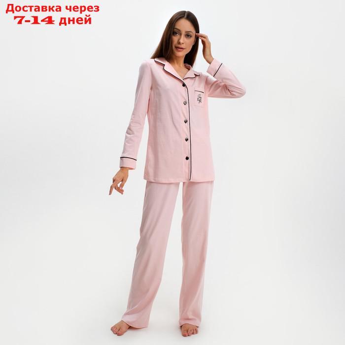 Пижама женская (рубашка и брюки) KAFTAN Shine р. 40-42, розовый - фото 1 - id-p227119170