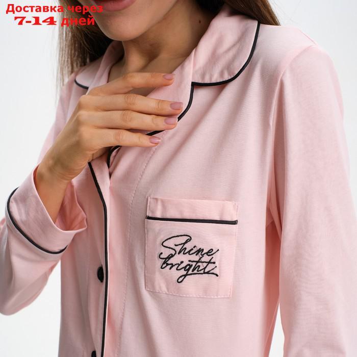 Пижама женская (рубашка и брюки) KAFTAN Shine р. 40-42, розовый - фото 6 - id-p227119170
