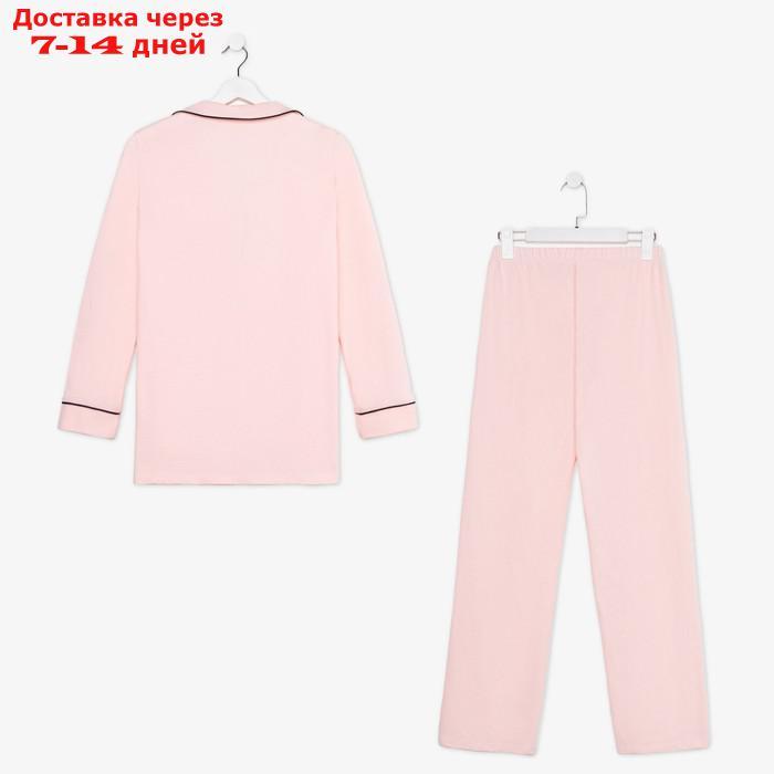 Пижама женская (рубашка и брюки) KAFTAN Shine р. 40-42, розовый - фото 10 - id-p227119170