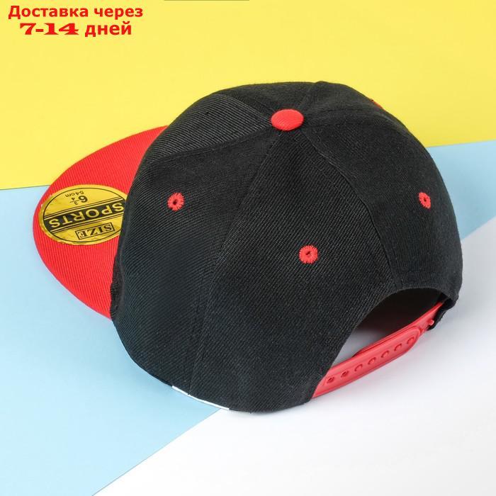Бейсболка с прямым козырьком для мальчика MINAKU, размер 54, цвет чёрный/красный - фото 2 - id-p227098171
