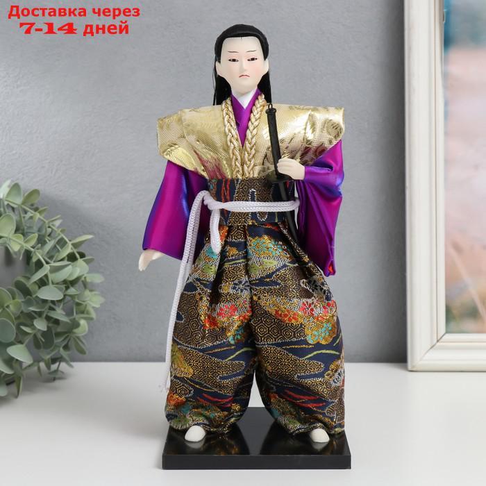 Кукла коллекционная "Самурай в золотом кимоно с мечом" 30х12,5х12,5 см - фото 1 - id-p227098172