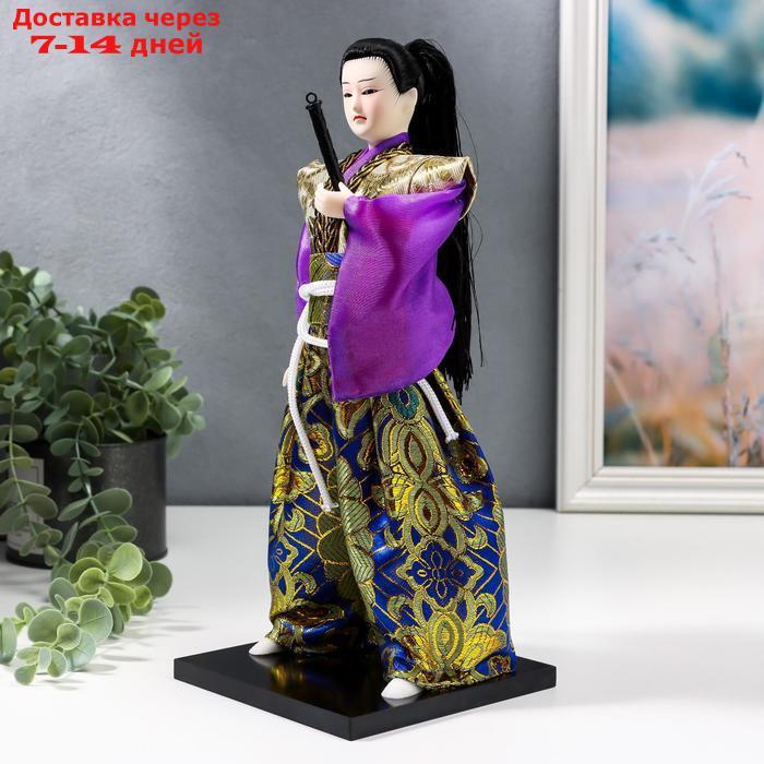 Кукла коллекционная "Самурай в золотом кимоно с мечом" 30х12,5х12,5 см - фото 2 - id-p227098172