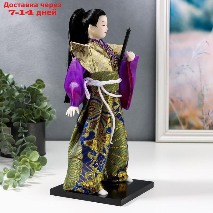 Кукла коллекционная "Самурай в золотом кимоно с мечом" 30х12,5х12,5 см - фото 3 - id-p227098172