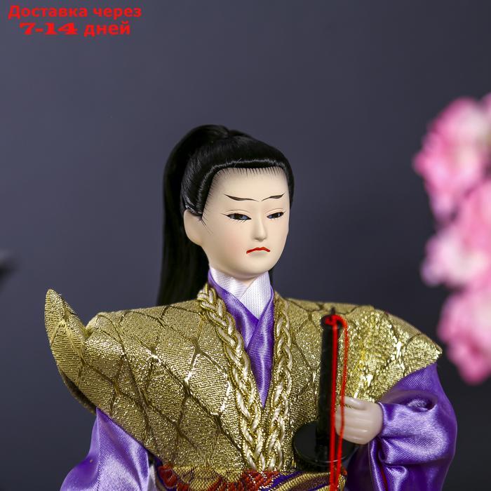 Кукла коллекционная "Самурай в золотом кимоно с мечом" 30х12,5х12,5 см - фото 5 - id-p227098172